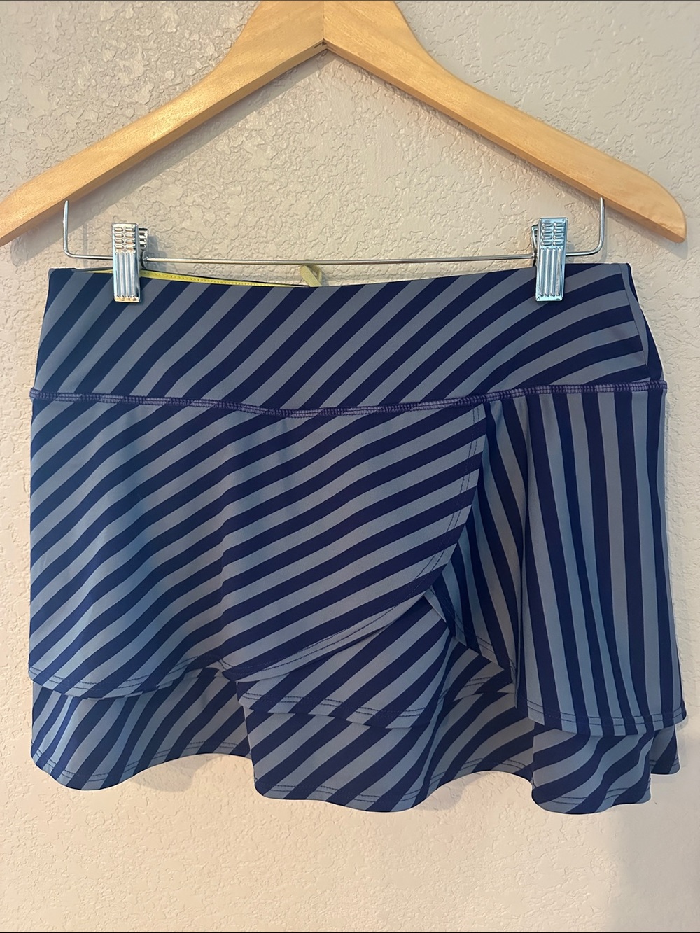 Athleta Navy and Light Blue Striped Athletic Skort